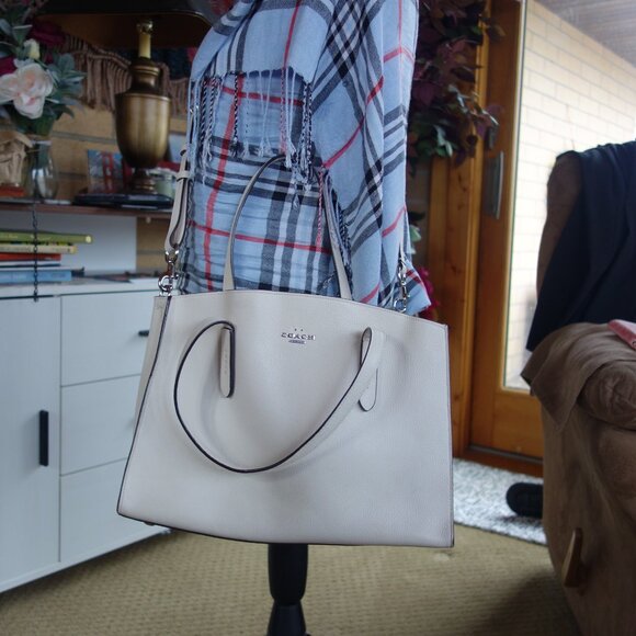 Coach Charlie Carryall tote Chalk color EUC with Coach Gold zip card case - Picture 13 of 16